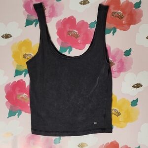 American Eagle Cotton Stretch Crop Top Grey Xs